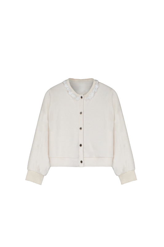 Knit Lace Cardigan Cream