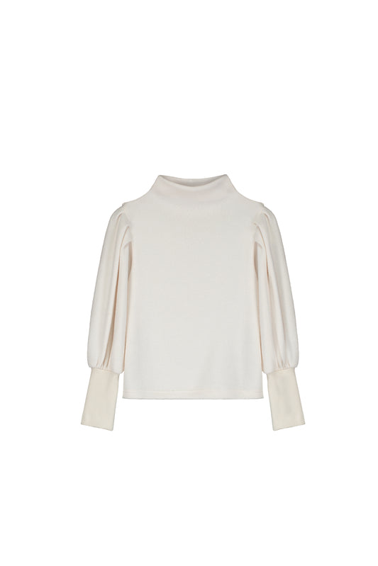Knit Turtleneck Top Cream