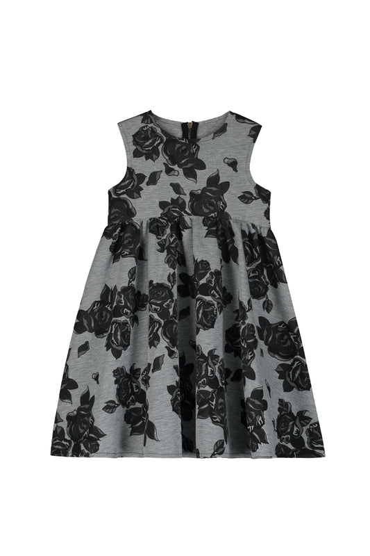 Black Flower Neoprene Dress