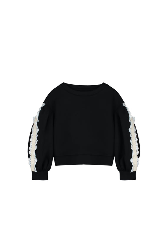 Neoprene Lace Ballon Sweatshirt