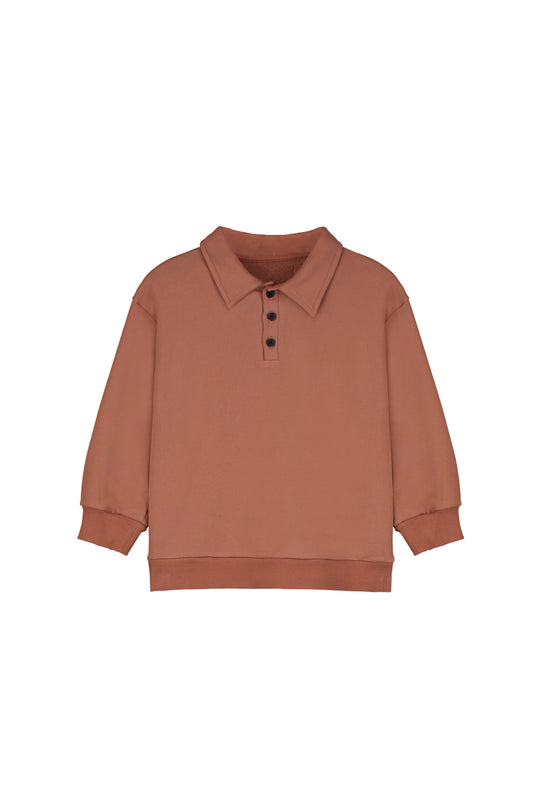 Fleece Polo Dark Brown