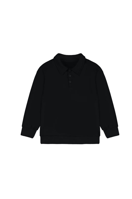 Fleece Polo Black