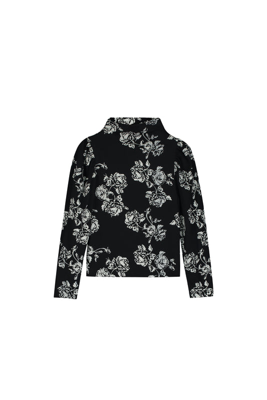 Soft Flower Turtleneck