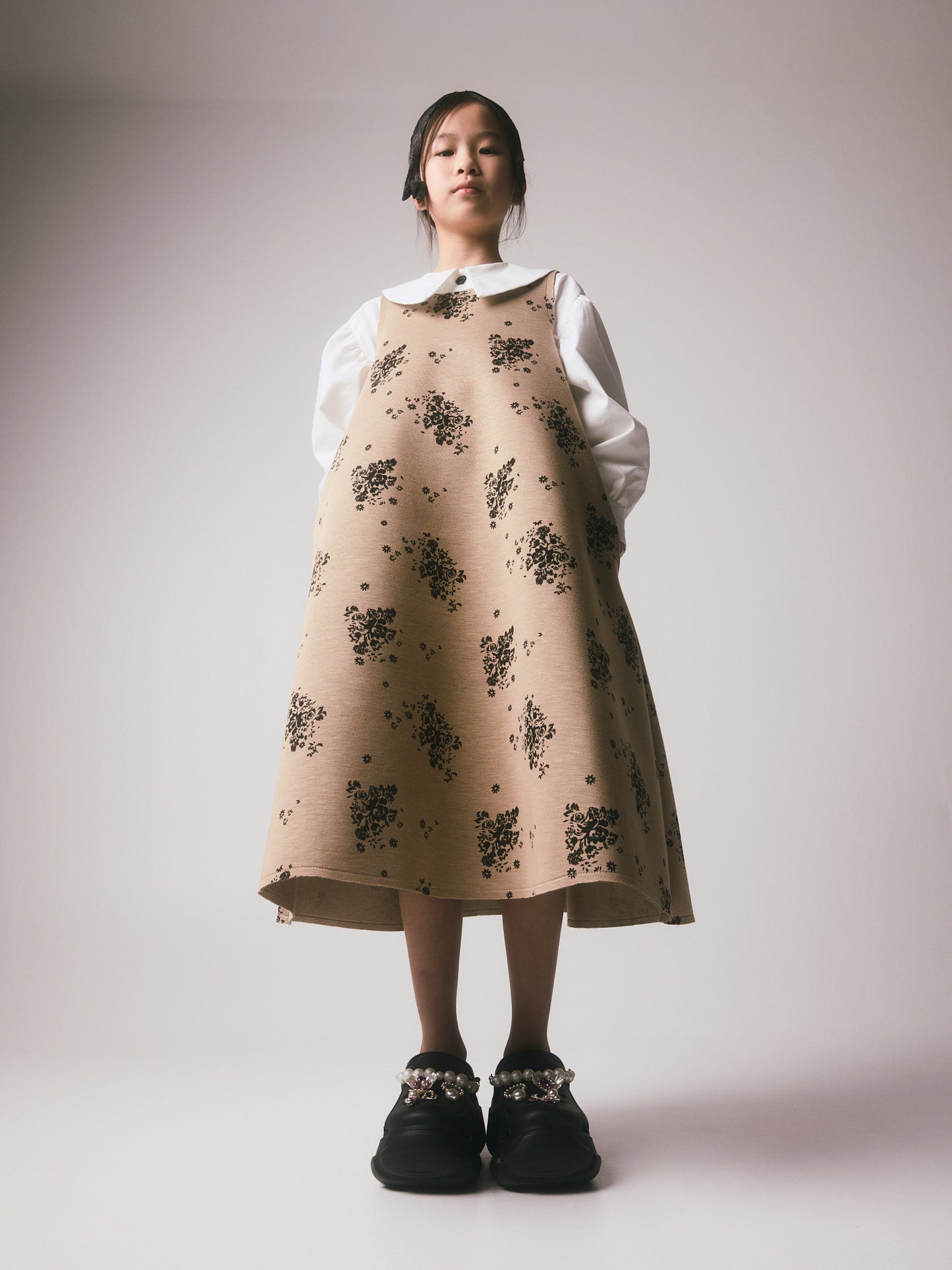 Rosa Apron Dress Camel & Black