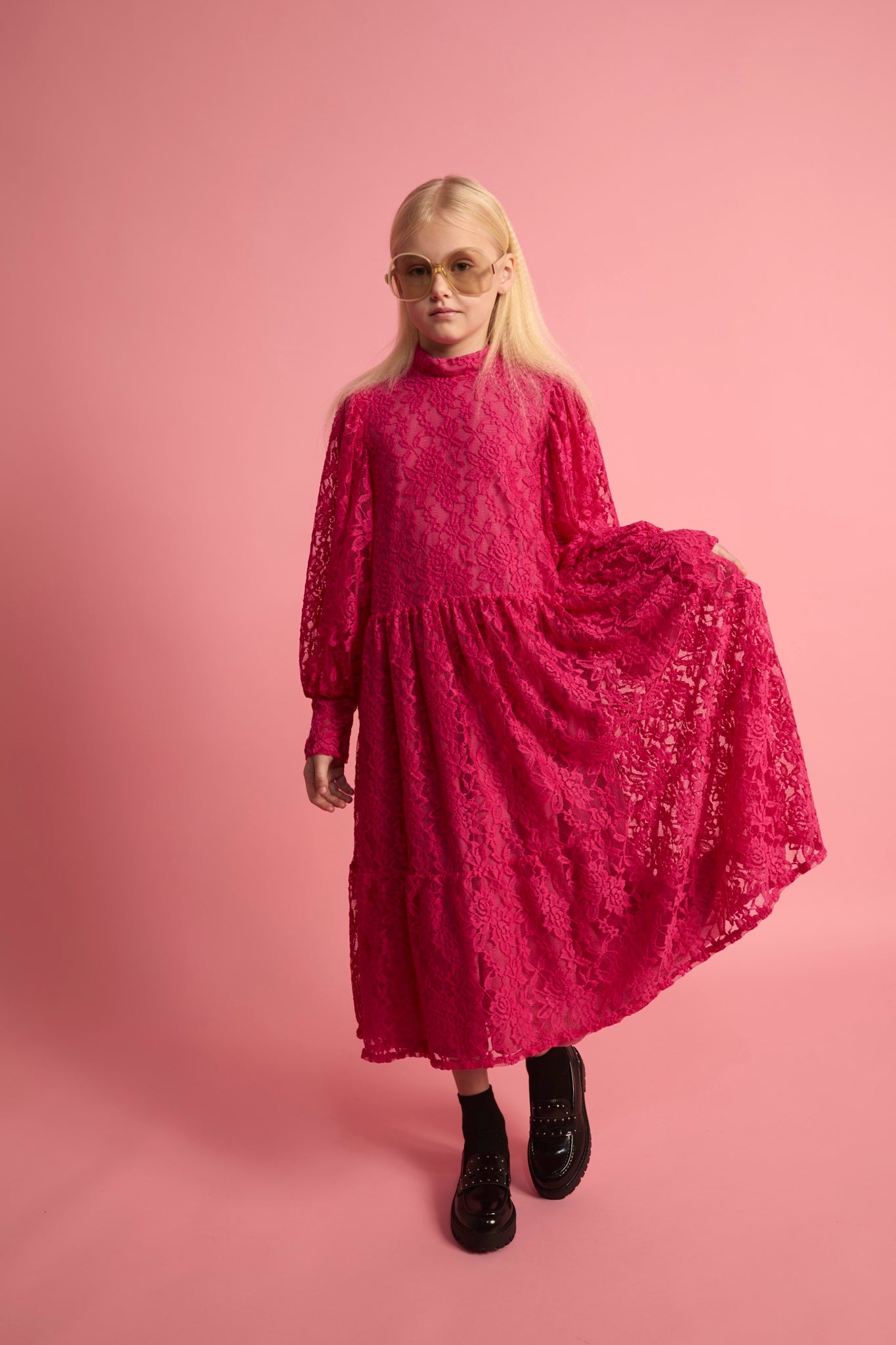 Lace Dress Fuchsia