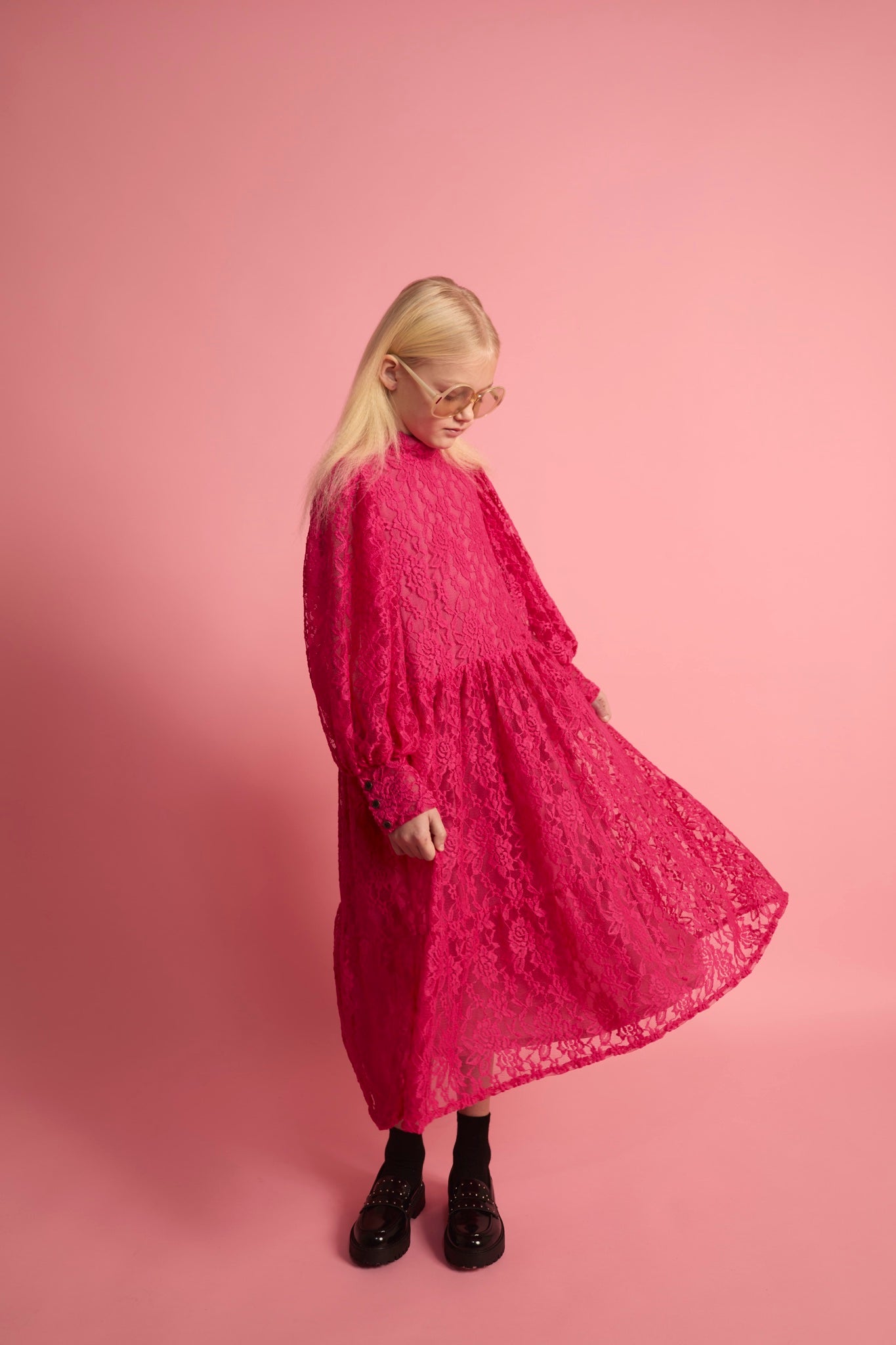 Lace Dress Fuchsia