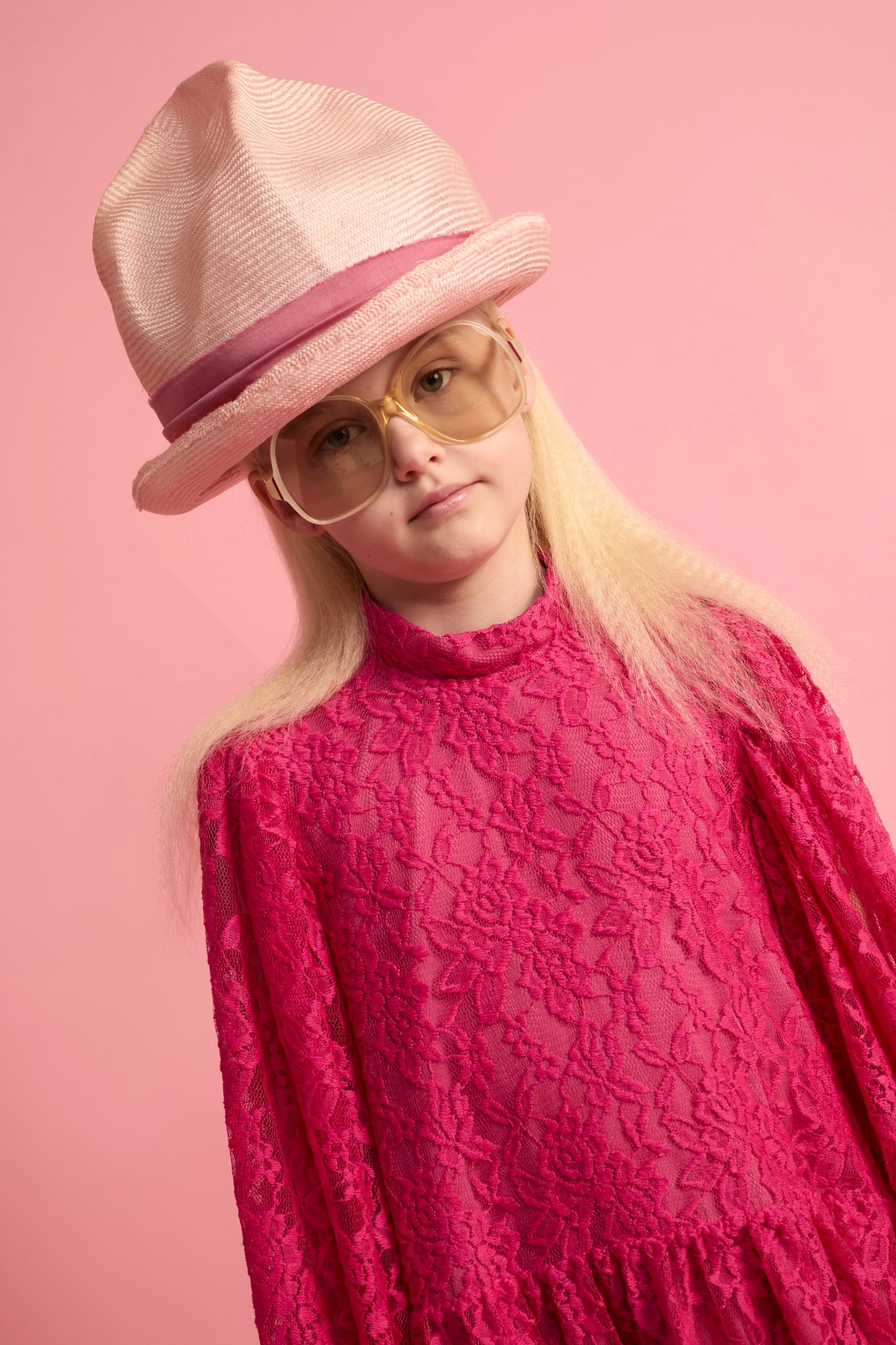 Lace Dress Fuchsia