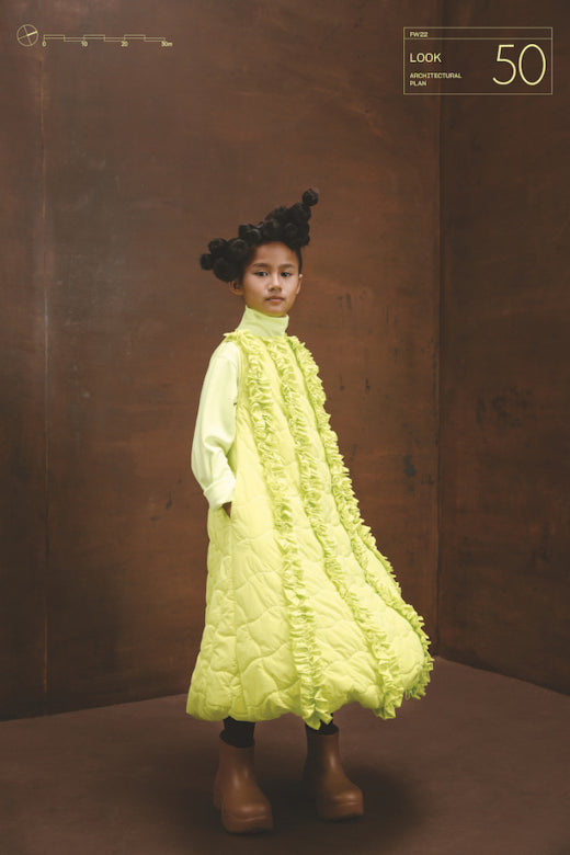 Silhouette Sleeveless Dress Yellow Neon