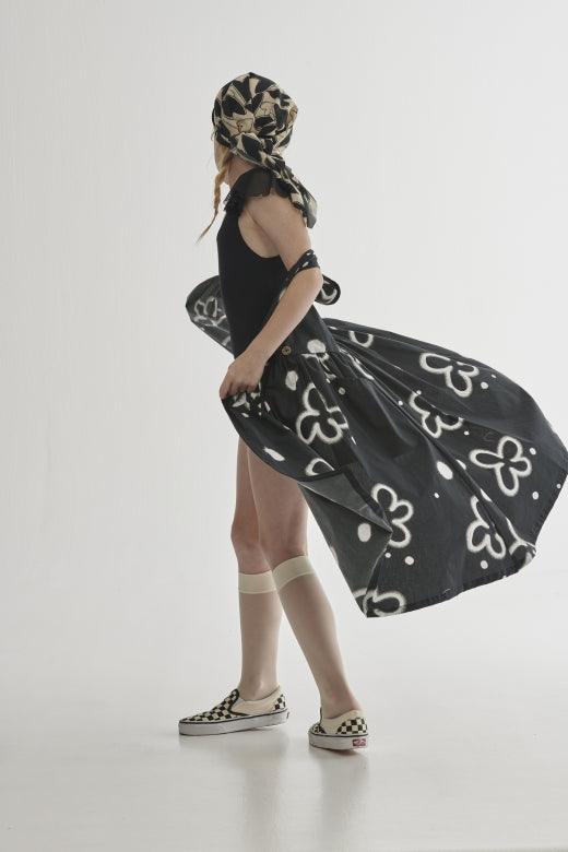 Wonderbloom Wrap Dress Black White