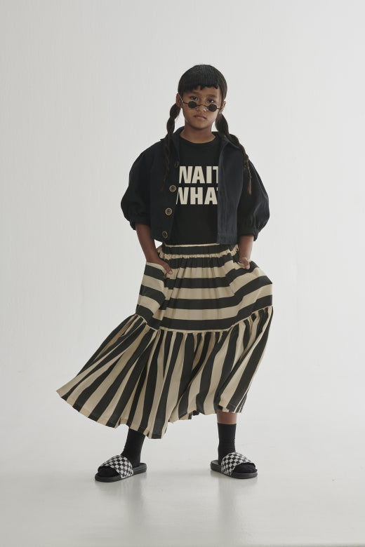 Iconic Lines Skirt Cream Black