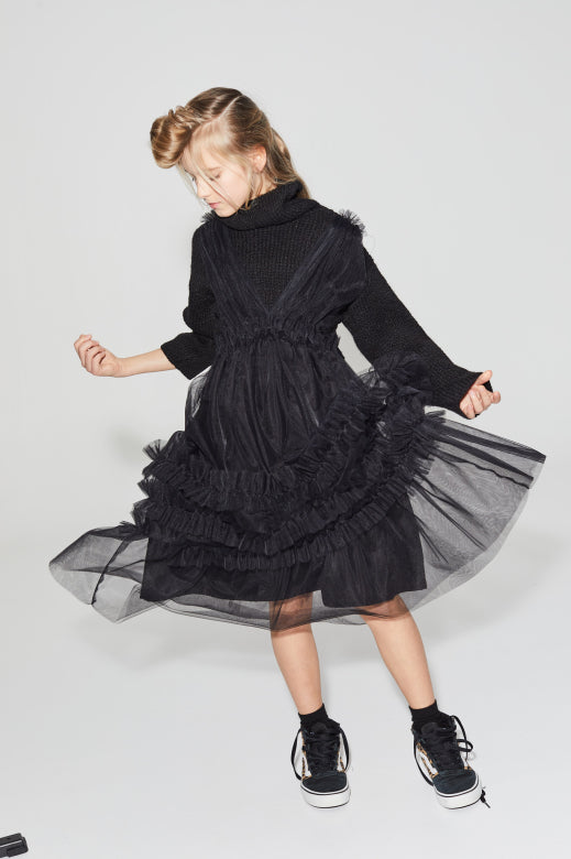 Gothic Dungaree Skirt Black