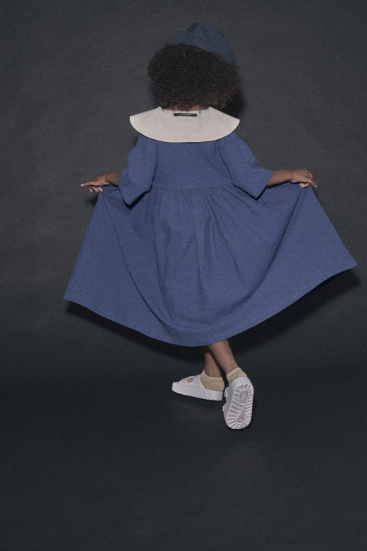 Cruise Dress Cream & Dark Blue