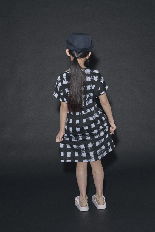 Soft Atlantic Dress Black Plaid Print