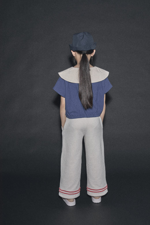 Cruise Collar Top Dark Blue