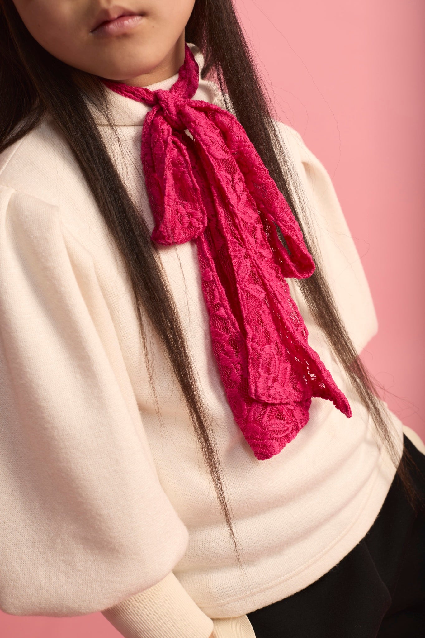 Lace Bow Fuchsia