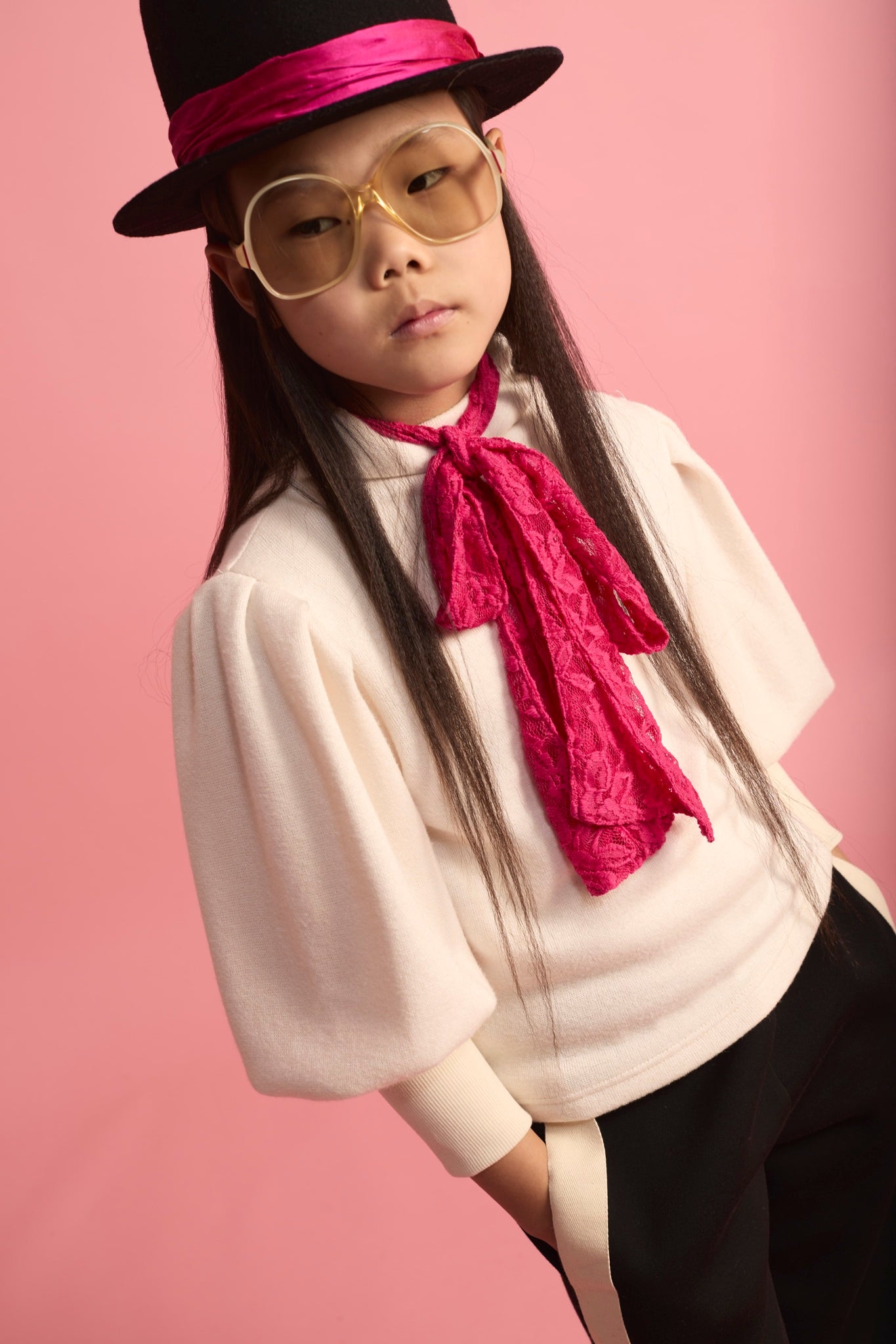 Knit Turtleneck Top Cream