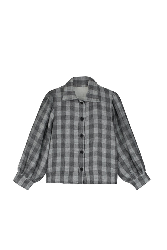 Check Bow Blouse