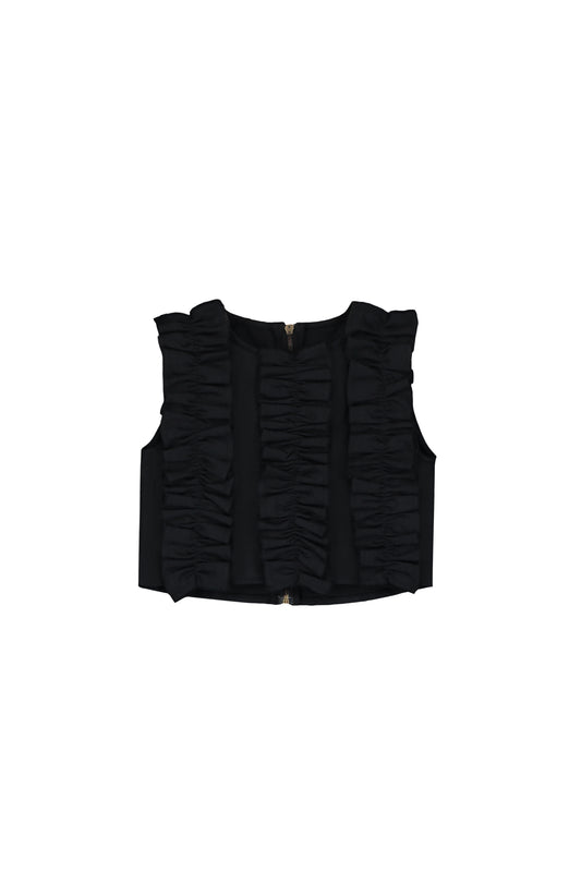 Denim Ruffle Top