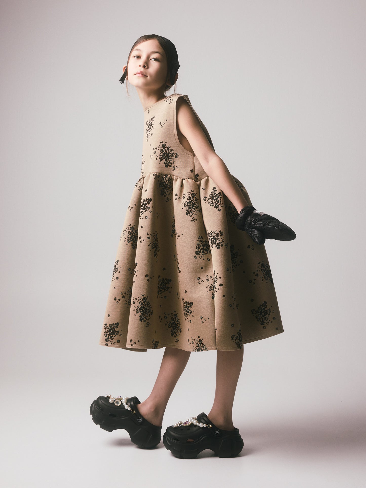 Rosa Dress Camel & Black