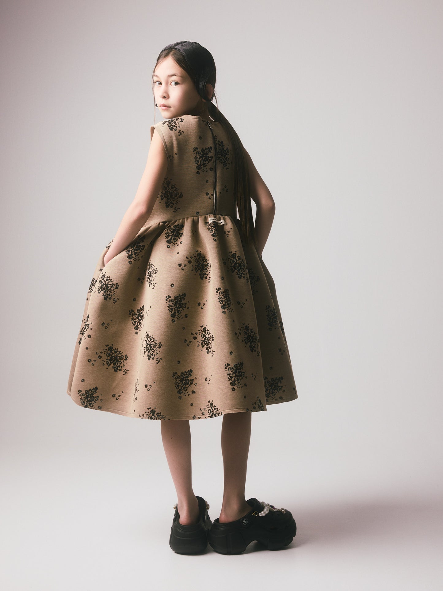 Rosa Dress Camel & Black
