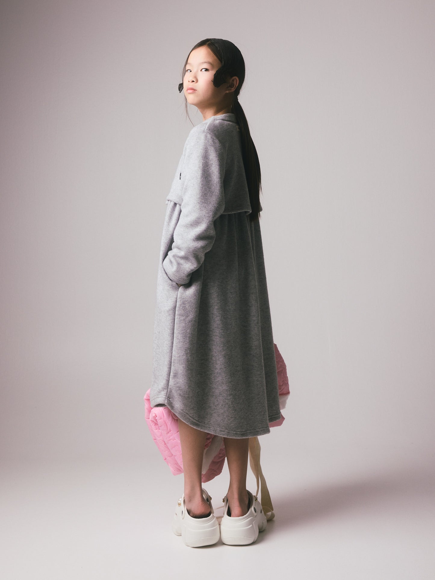 Nikki Crop Cardigan Grey