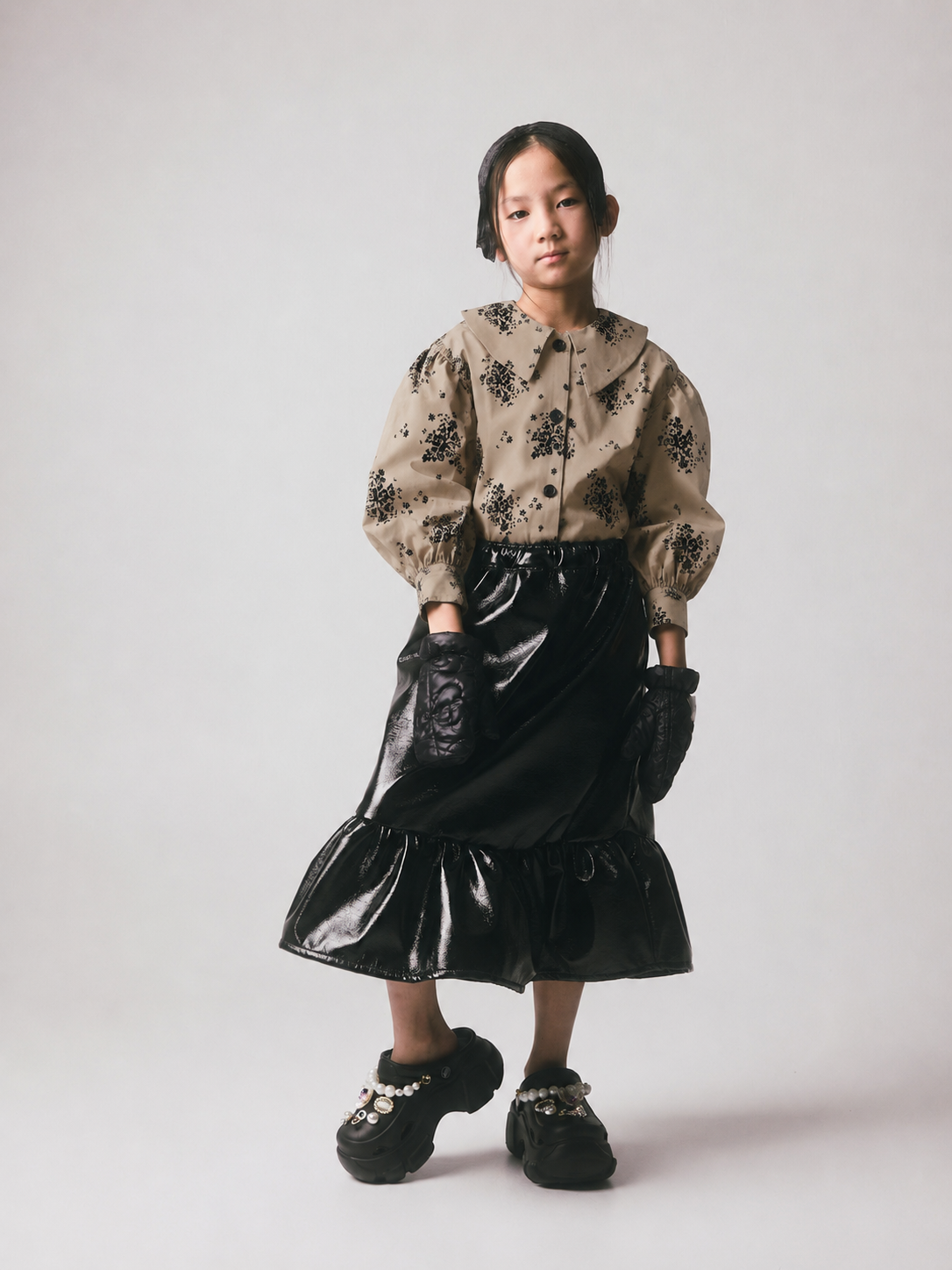 Lilly Shirt Camel & Black