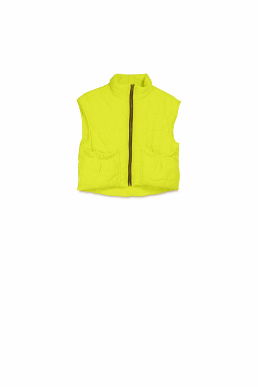 Silhouette Sleeveless Jacket Yellow Neon