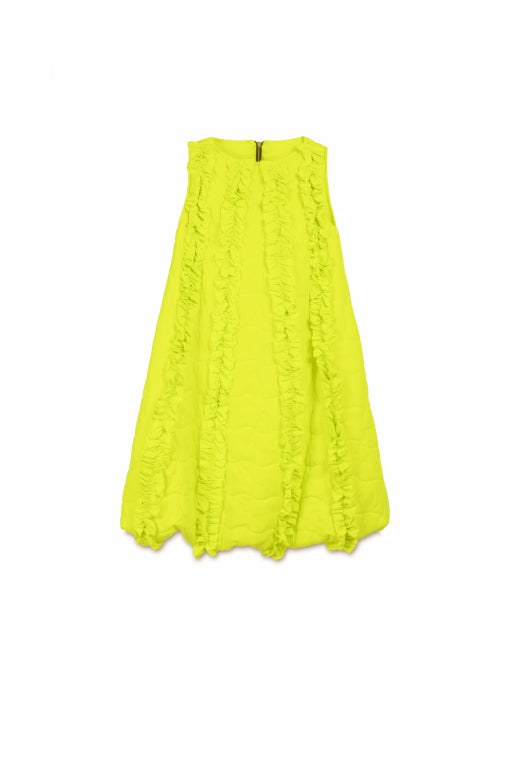 Silhouette Sleeveless Dress Yellow Neon