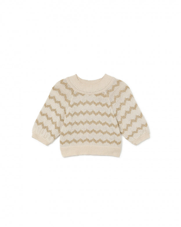 Wavy Knit Sweater Gold