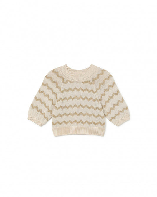 Wavy Knit Sweater Gold