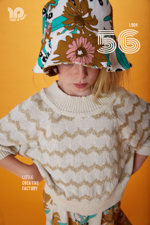 Wavy Knit Sweater Gold