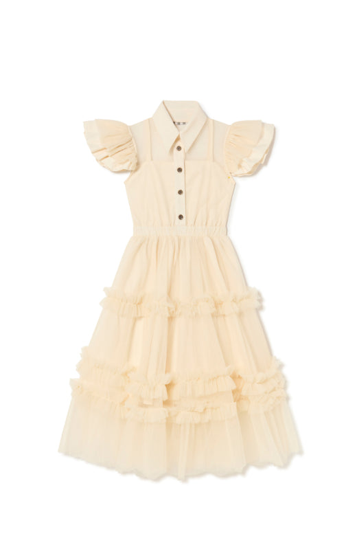 Wednesday Tulle Long Dress Cream