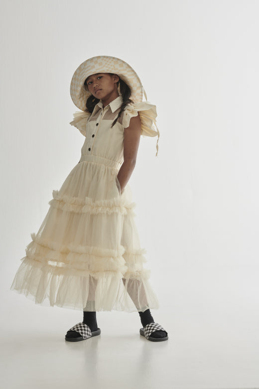 Wednesday Tulle Long Dress Cream
