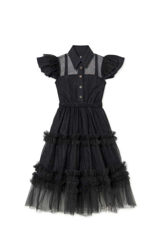 Wednesday Tulle Long Dress Black