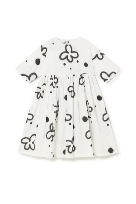 Wonderbloom Dress White Black