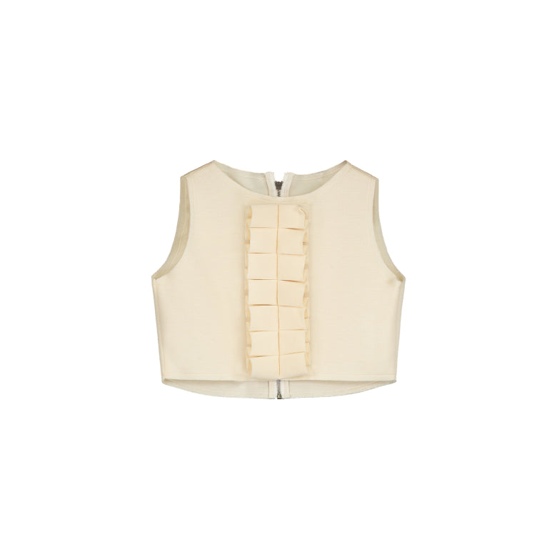 Neoprene Ruffle Vest Cream