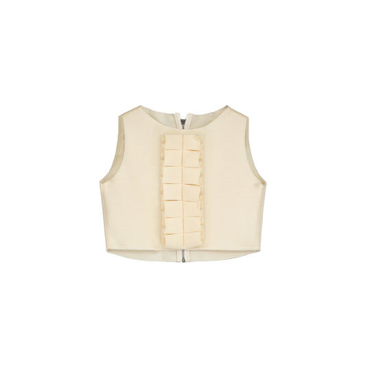 Neoprene Ruffle Vest Cream