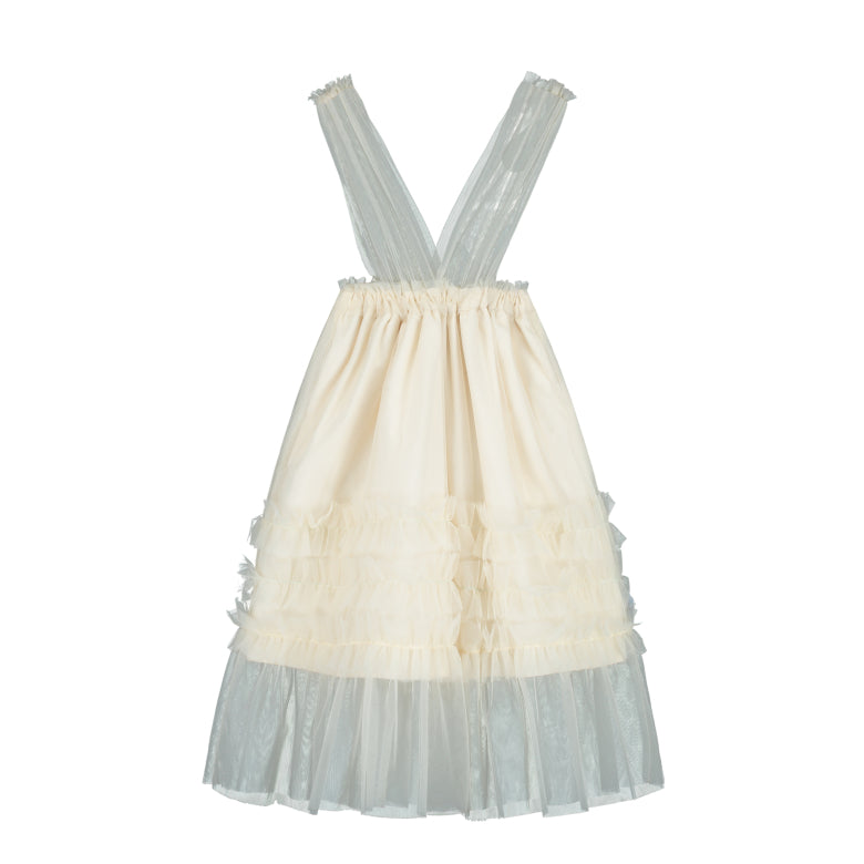 Gothic Dungaree Skirt Cream