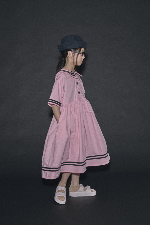 little creative factory soft pink striped dress-pink/cream Magic Strap Dress Pale Pink