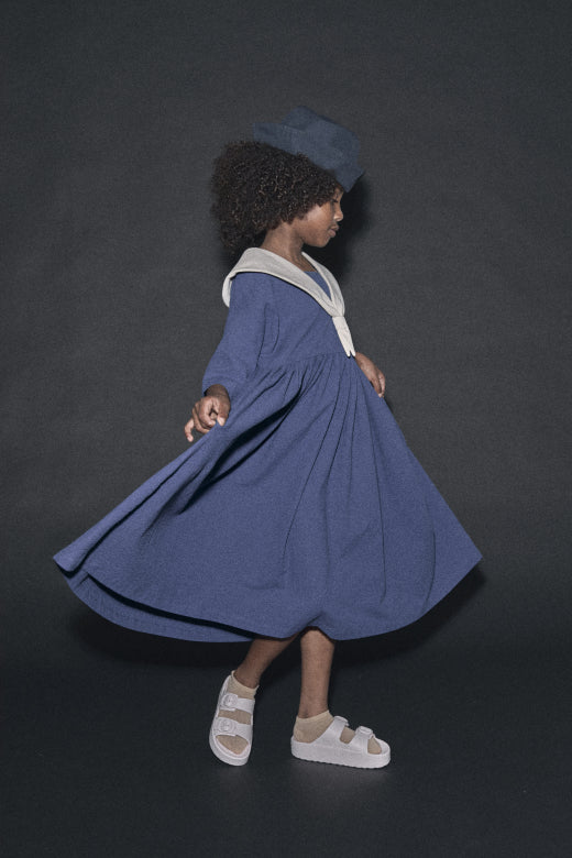 Cruise Dress Cream & Dark Blue