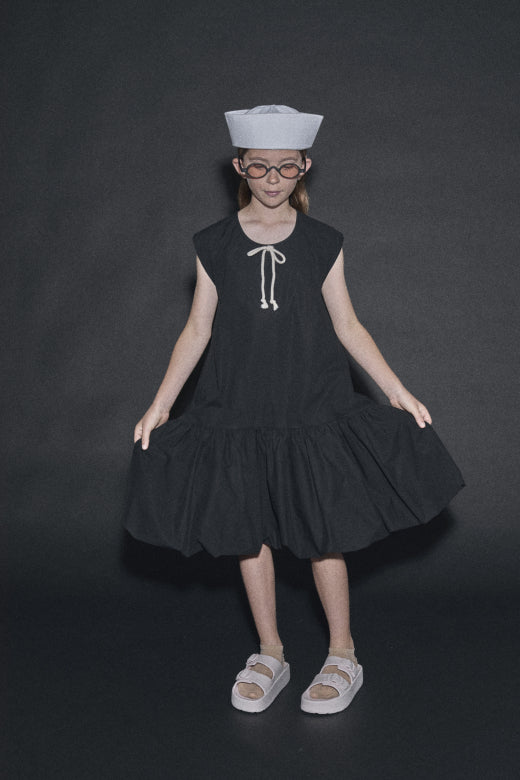 Bubble Apron Dress Black