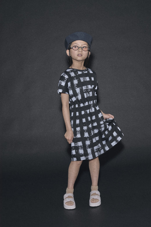 Soft Atlantic Dress Black Plaid Print