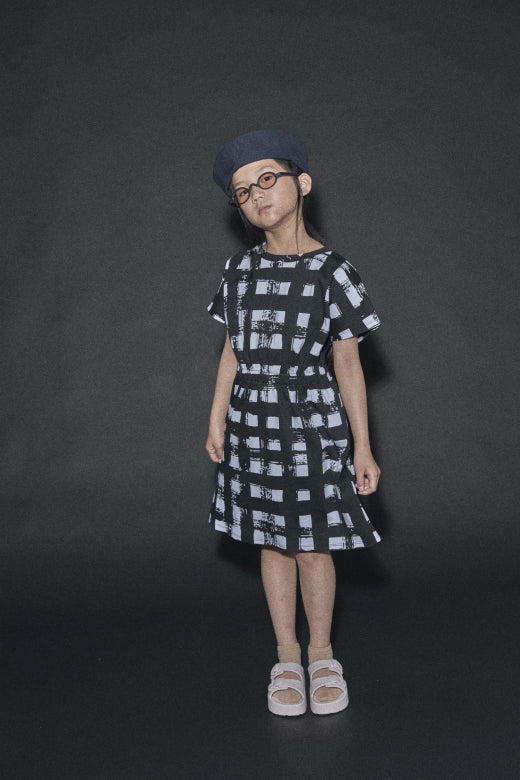 Soft Atlantic Dress Black Plaid Print