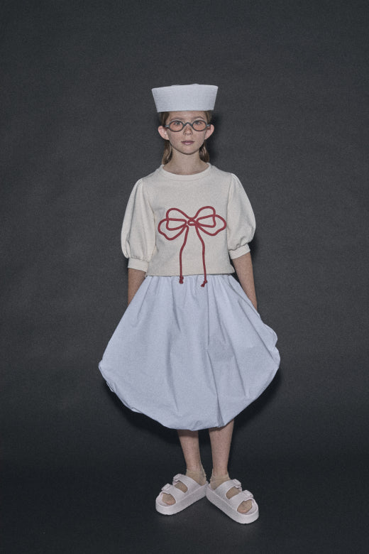 Odissey Bow Sweatshirt Cream