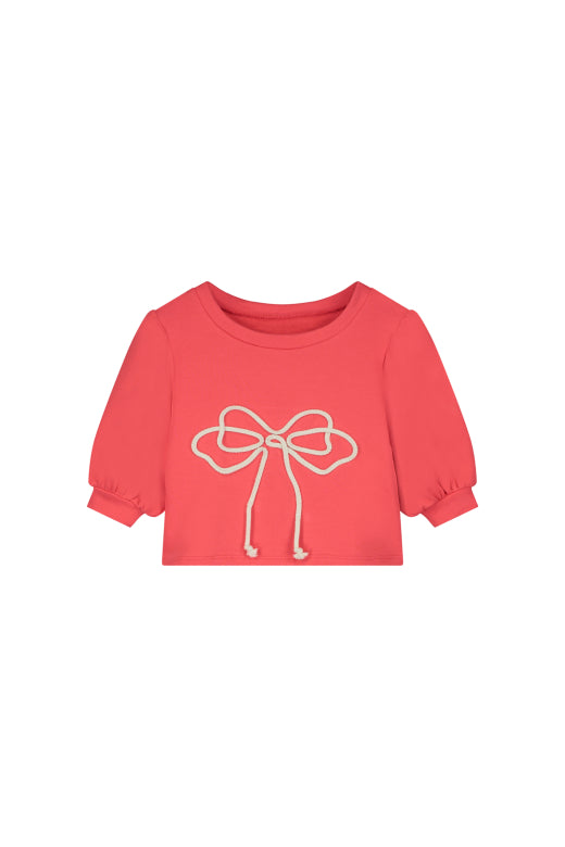 Odissey Bow Sweatshirt Coral