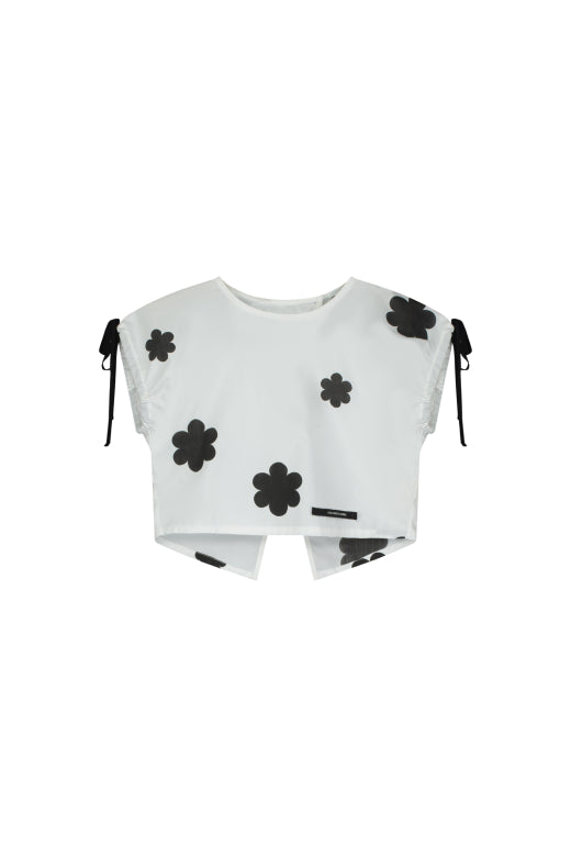 Coral Reef Top White&Black Flower Print