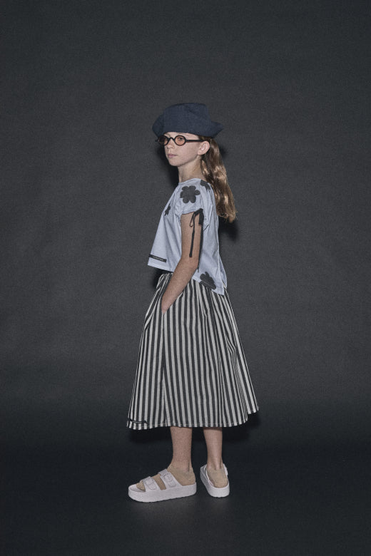 Coral Reef Top White&Black Flower Print