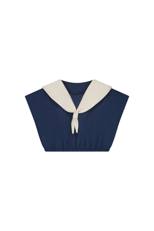 Cruise Collar Top Dark Blue