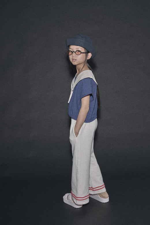 Cruise Collar Top Dark Blue